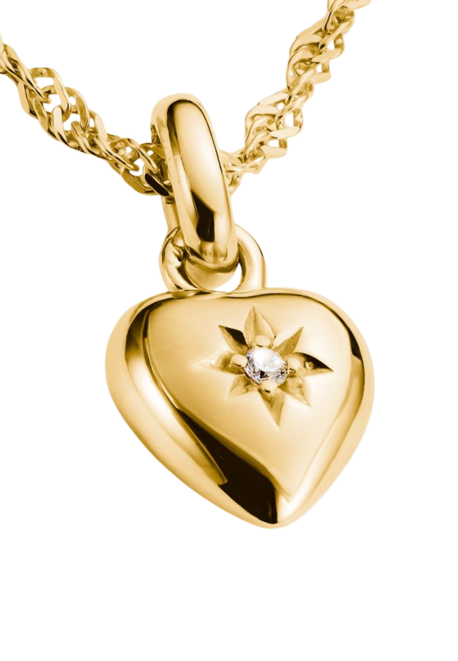 Charm Pendant Heart With Star Connect Gold-Plated