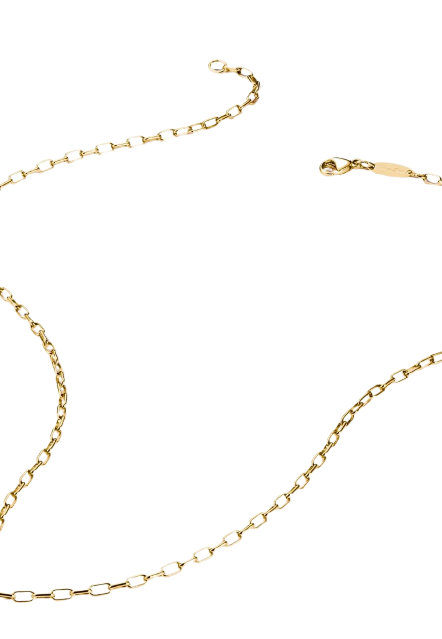 Charm-Halskette mit Paperclip-Gliedern vergoldet