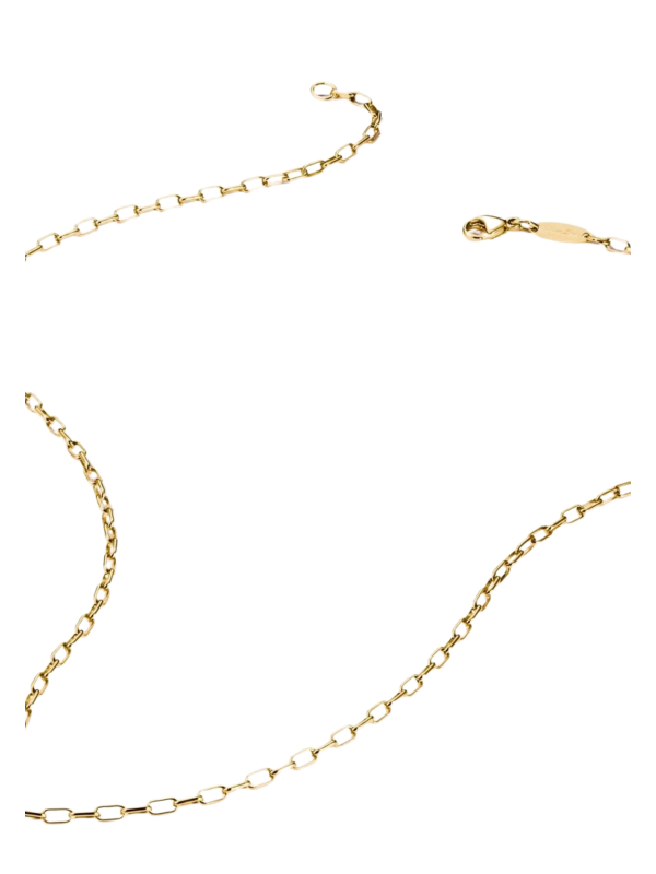 Collar charm eslabones tipo clip chapado en oro