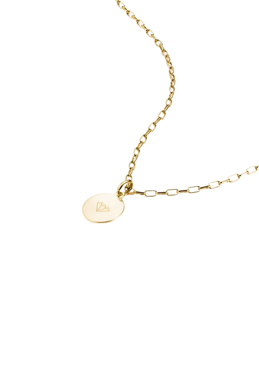 Collier charm maillons trombone doré à l’or fin