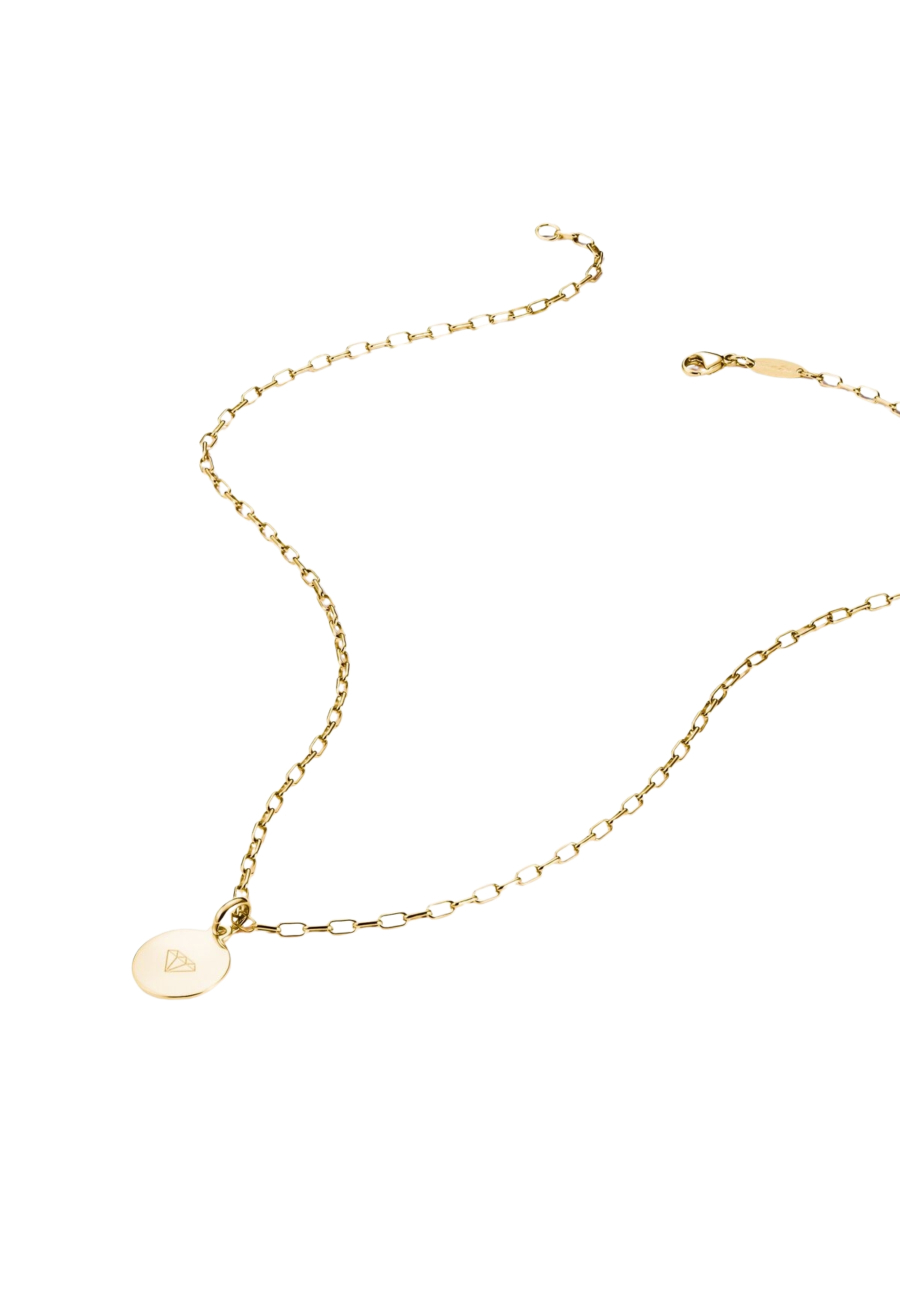 Collier charm maillons trombone doré à l’or fin