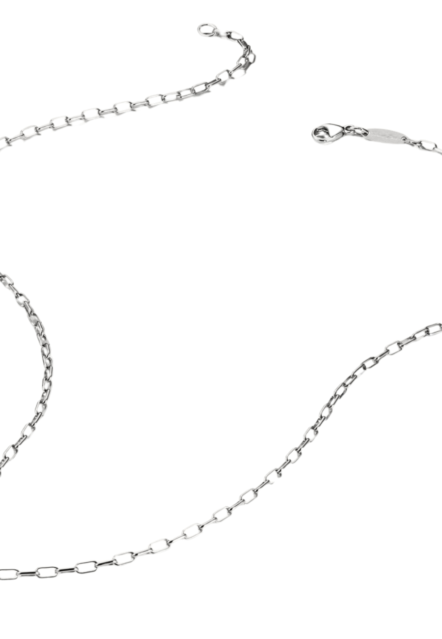 Charm necklace paperclip silver