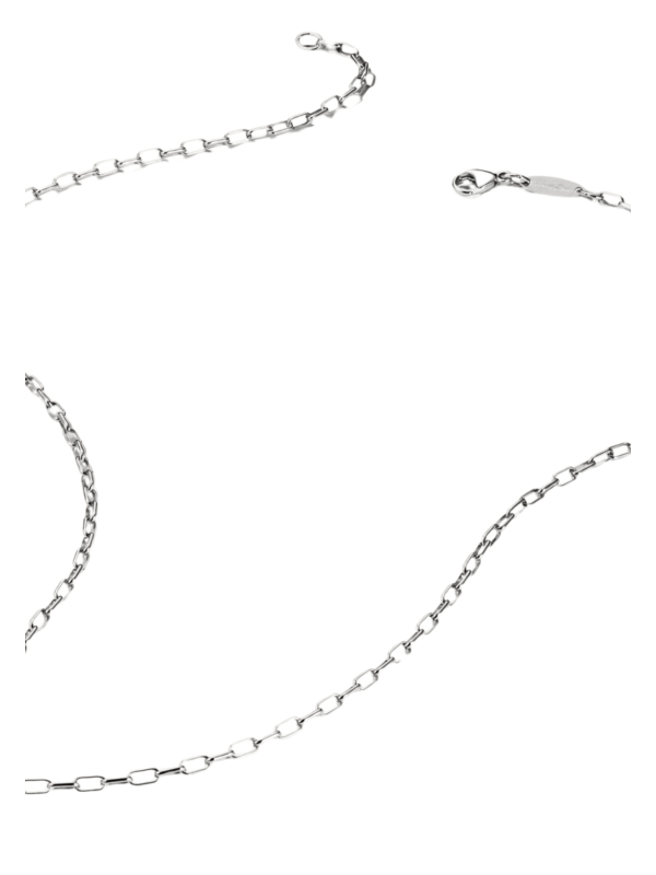 Collier charm maillons trombone en argent