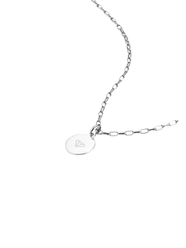 Collar charm eslabones tipo clip en plata
