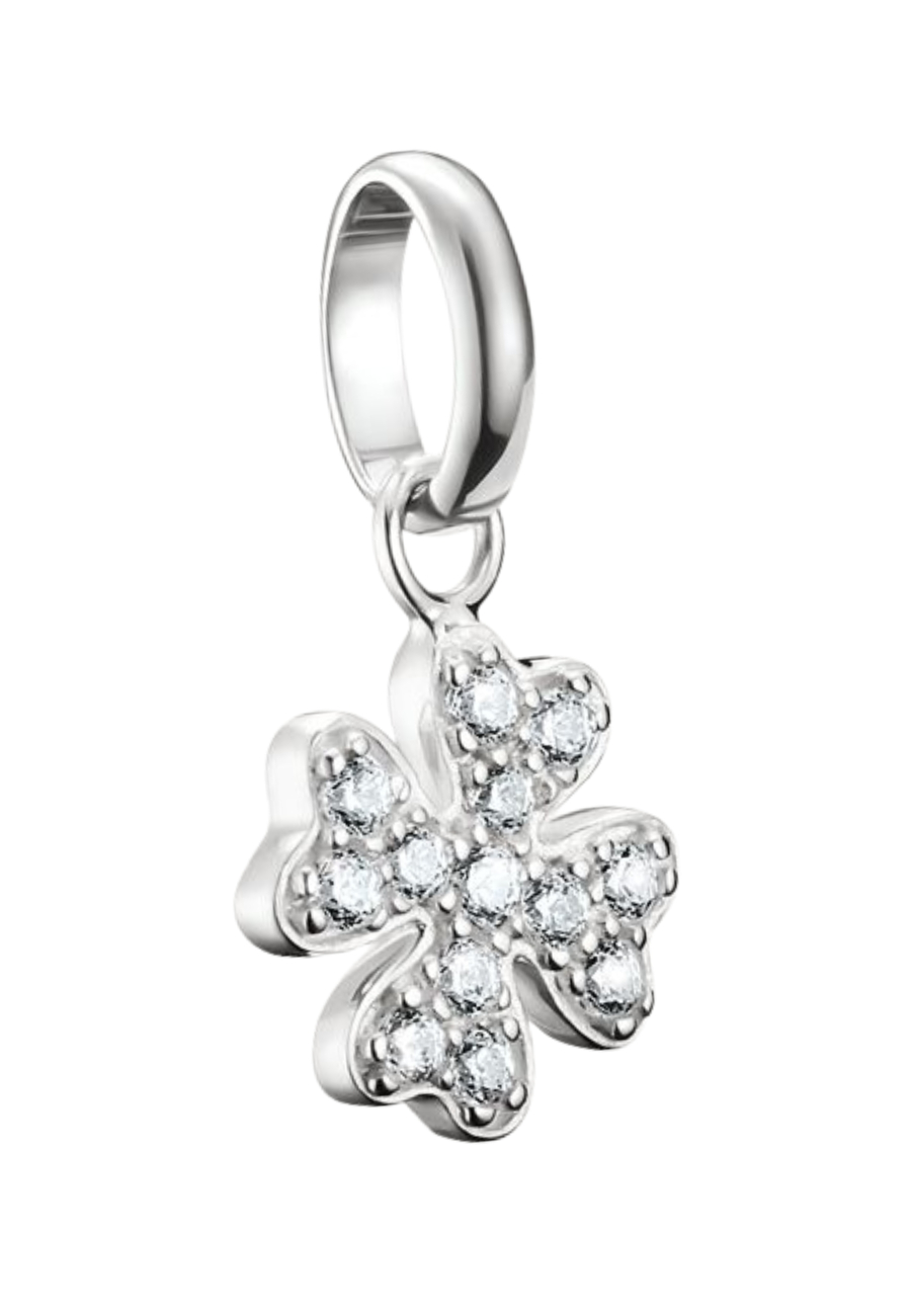 Charm-Anhänger Glücksklee Mit Steinen Connect Silber