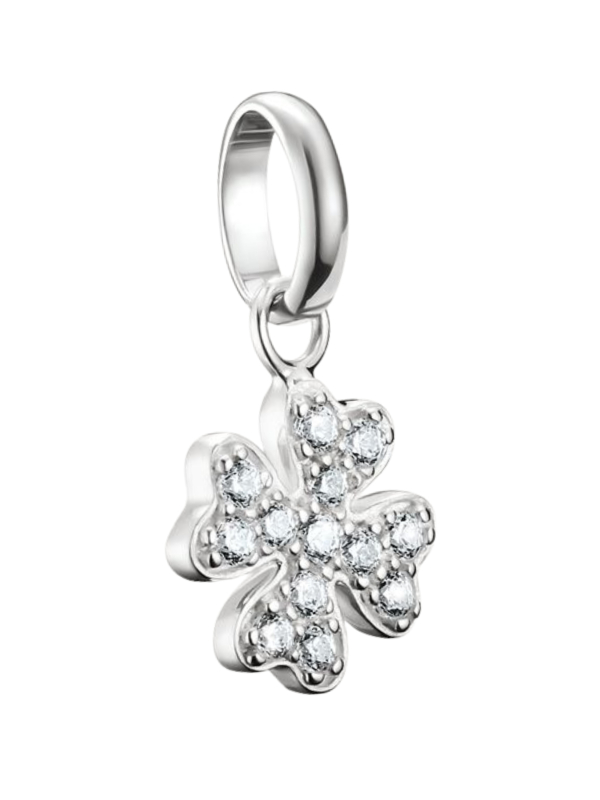 Charm-Anhänger Glücksklee Mit Steinen Connect Silber