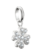 Charm-Anhänger Glücksklee Mit Steinen Connect Silber