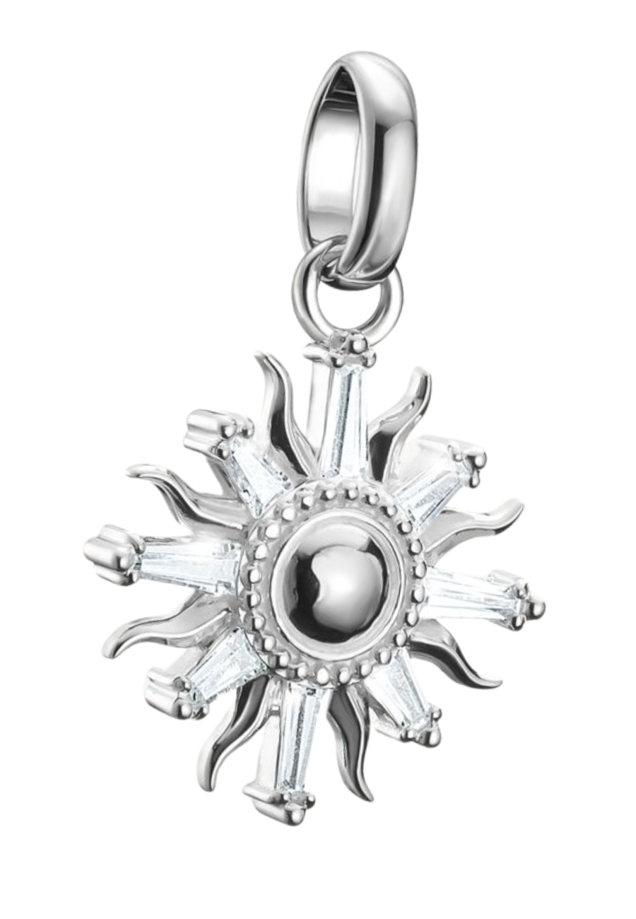 Charm pendant sun with stones Connect silver