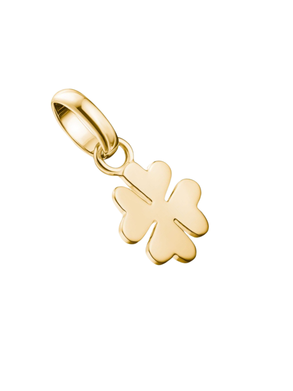 Colgante Charm Trébol De La Suerte Connect Chapado En Oro