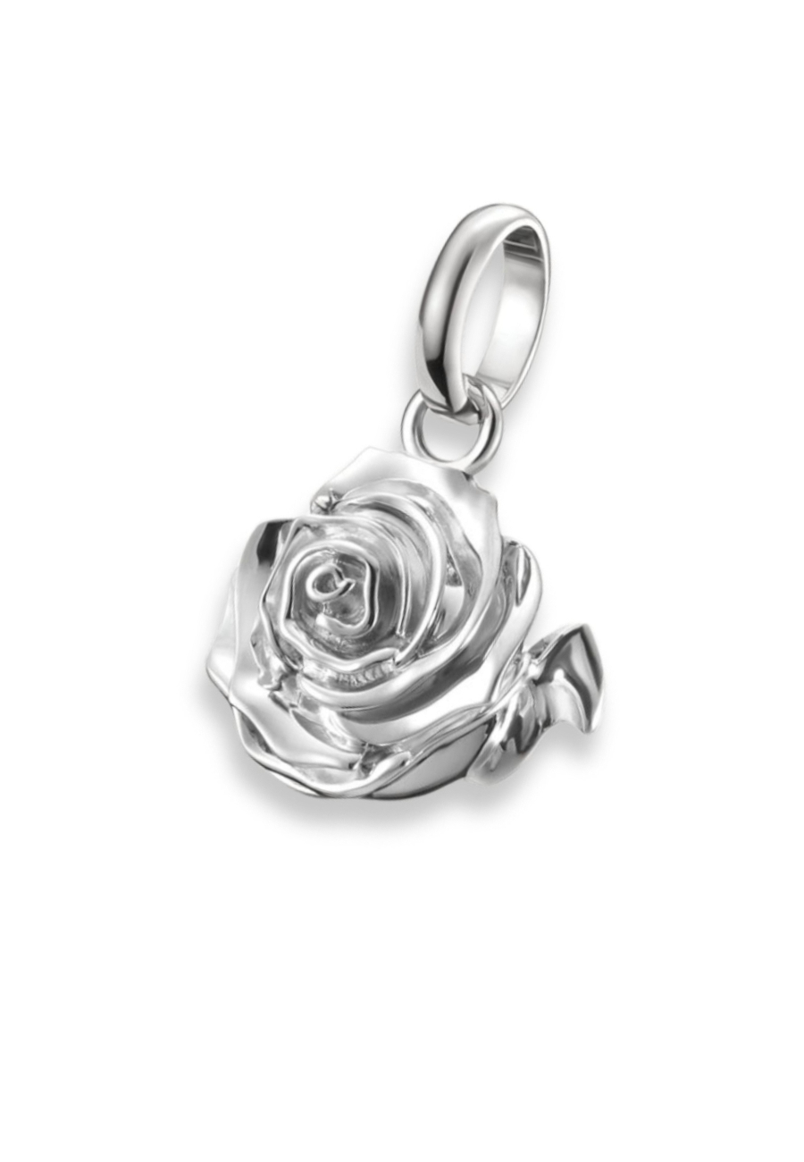 Charm-Anhänger Rosenblüte Connect Silber