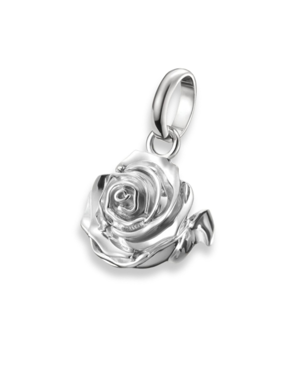 Charm-Anhänger Rosenblüte Connect Silber