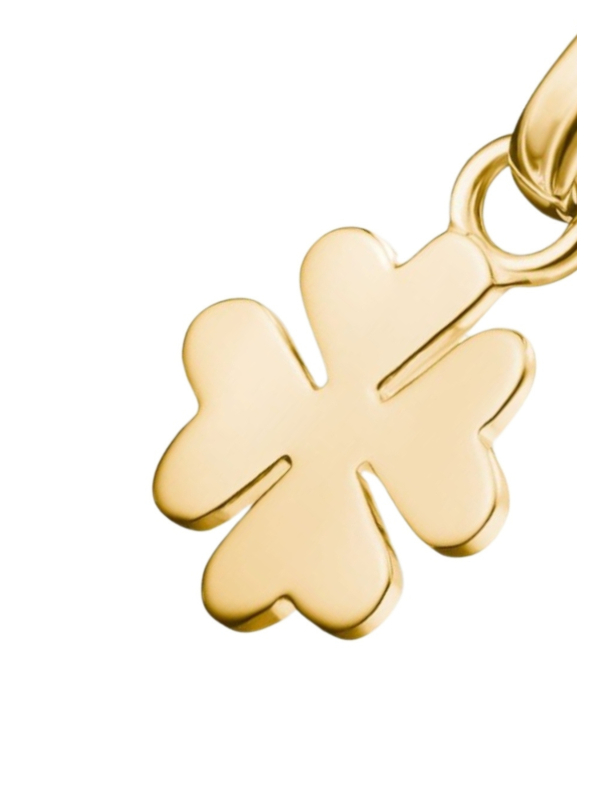 Colgante Charm Trébol De La Suerte Connect Chapado En Oro