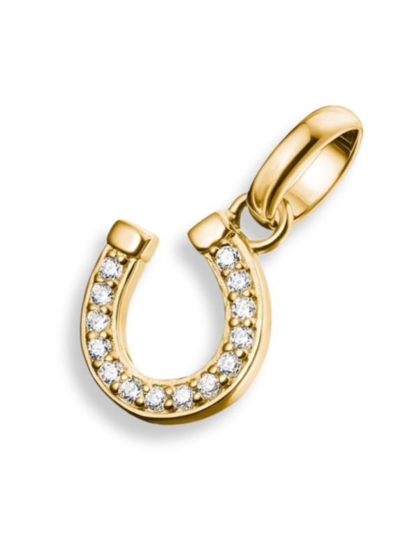 Colgante Encanto Herradura Con Piedras Connect Chapado En Oro