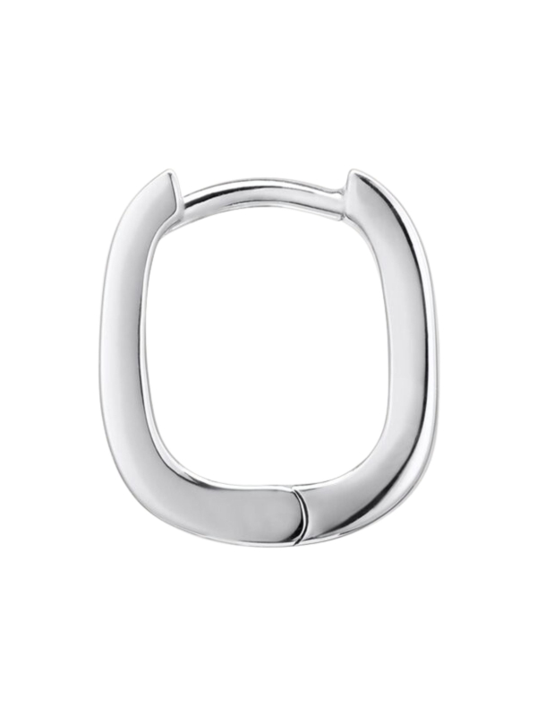 Kleine silberne Creolen in eckiger Form