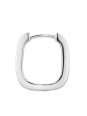 Silver Hoop Earrings in Angular Shape