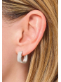 Silver Hoop Earrings in Angular Shape