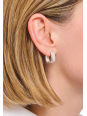 Silver Hoop Earrings in Angular Shape