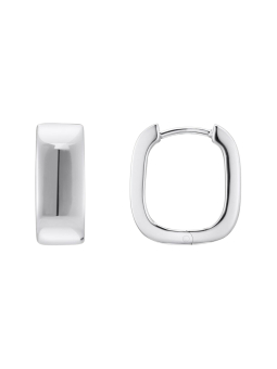 Silberne Creolen in eckiger Form