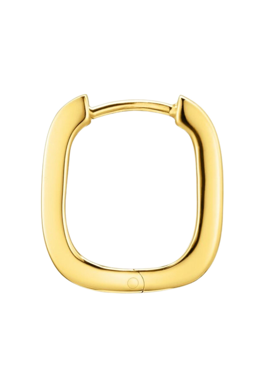 Pendientes de aro bañados en oro con forma angular
