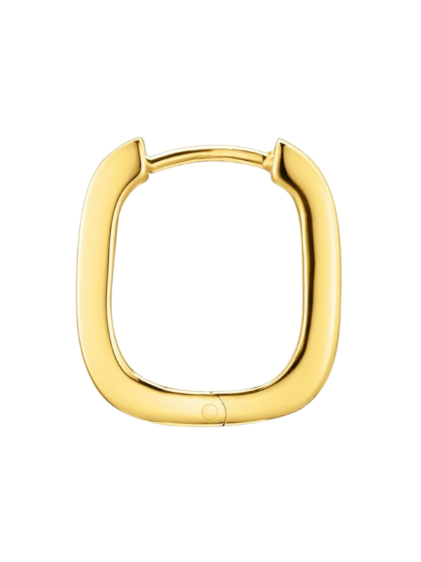 Pendientes de aro bañados en oro con forma angular