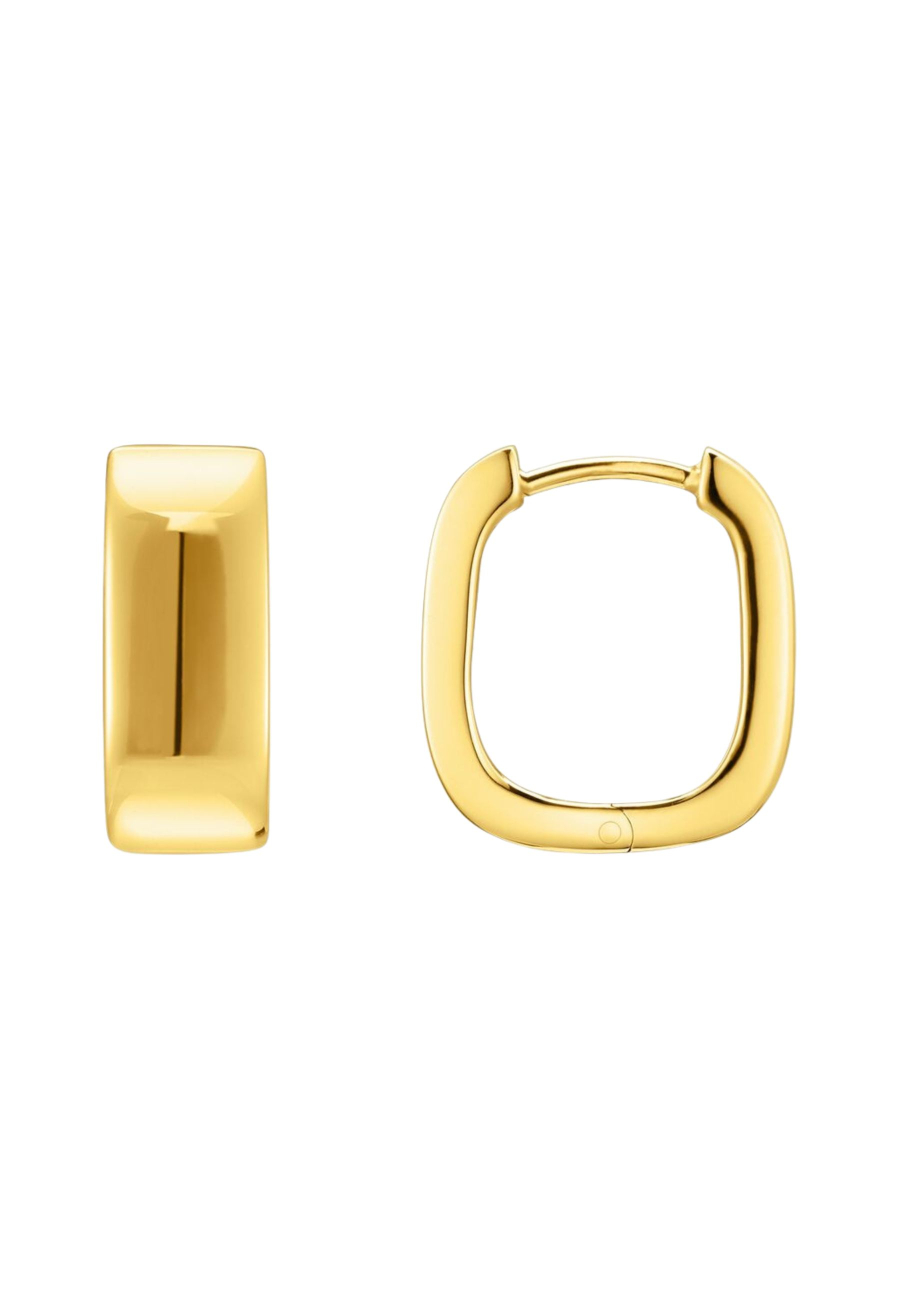 Boucles d'oreilles créoles plaquées or de forme angulaire