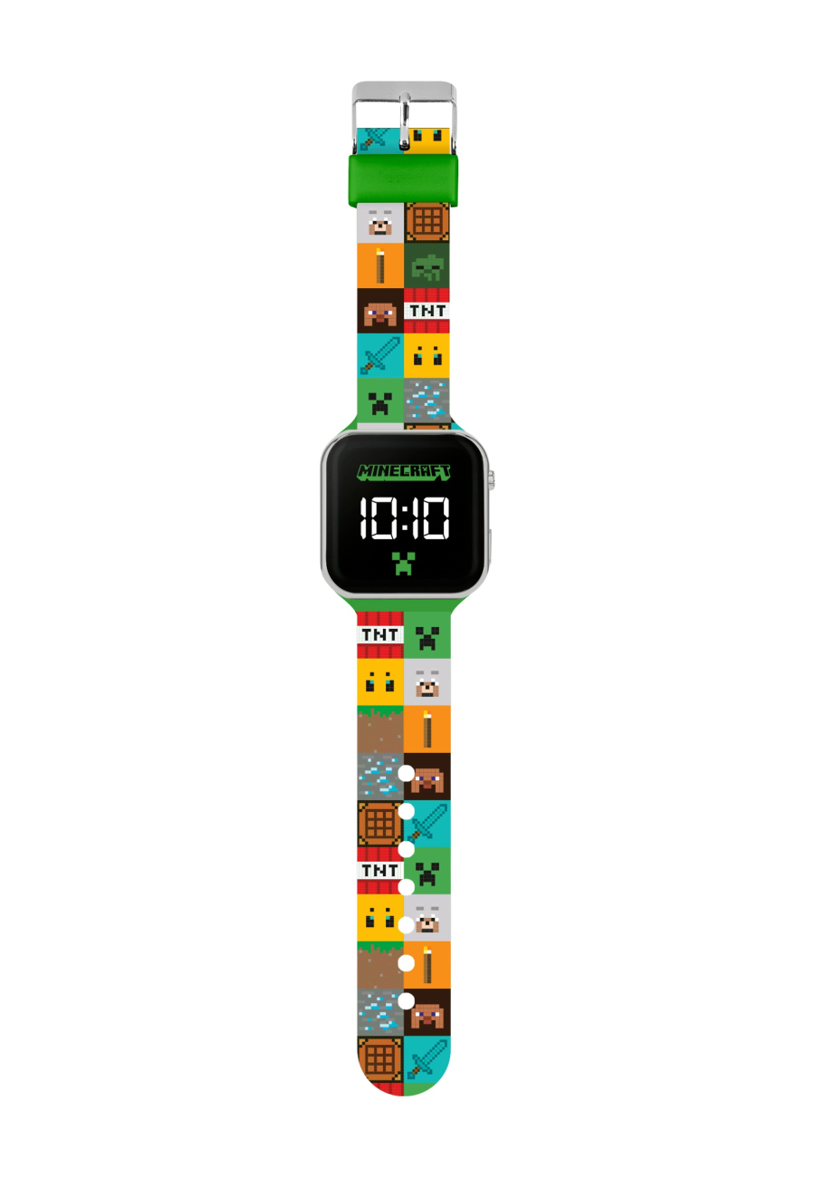 Minecraft Kids LED Digital Colourful Multicolour Silicone Strap Watch