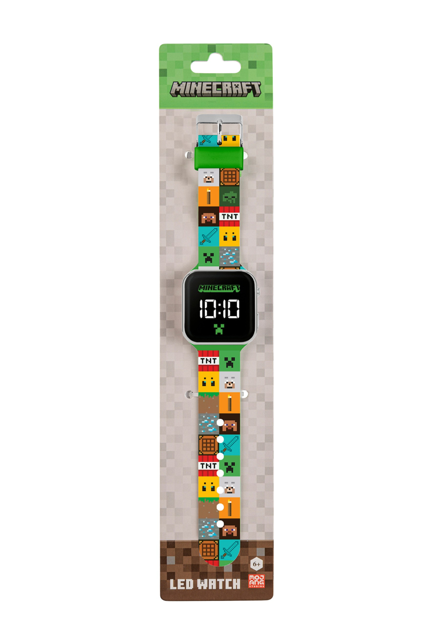 Reloj digital LED para niños Minecraft con correa de silicona multicolor