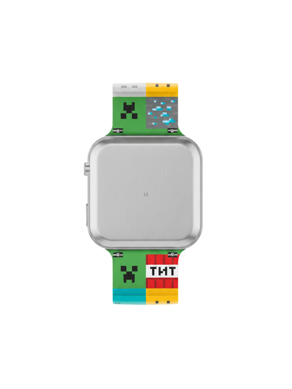 Montre numérique LED Minecraft pour enfants avec bracelet en silicone multicolore