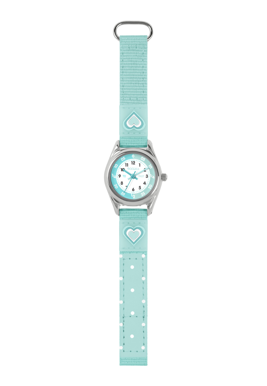 Tikkers Watch with Aqua Heart Strap