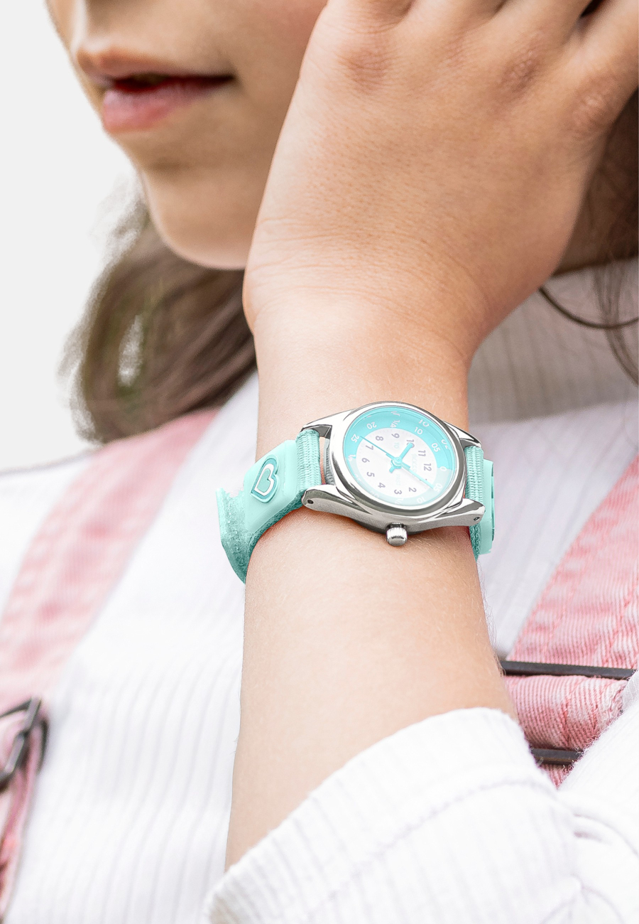 Tikkers Watch with Aqua Heart Strap