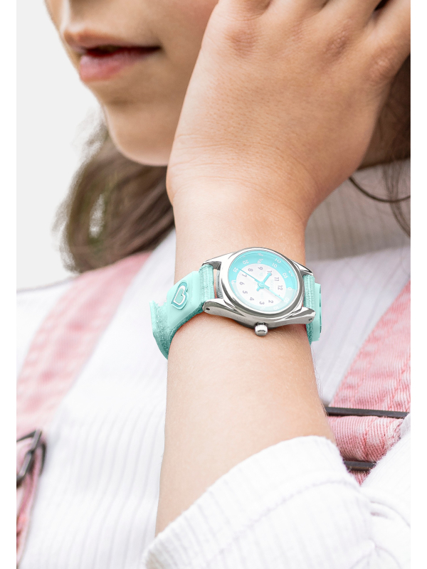 Tikkers Watch with Aqua Heart Strap