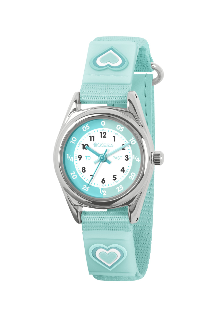 Tikkers Watch with Aqua Heart Strap