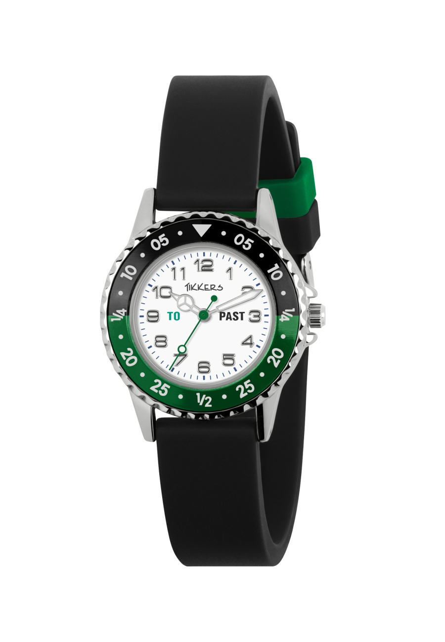 Reloj Educativo (Time Teacher) Tikkers para Niño con Correa de Silicona Negra