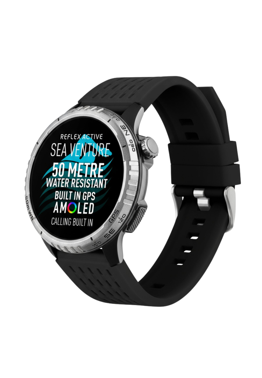 SEA VENTURE 400 R 50m Schwimmfeste AMOLED GPS Smartwatch mit Schwarzem Armband