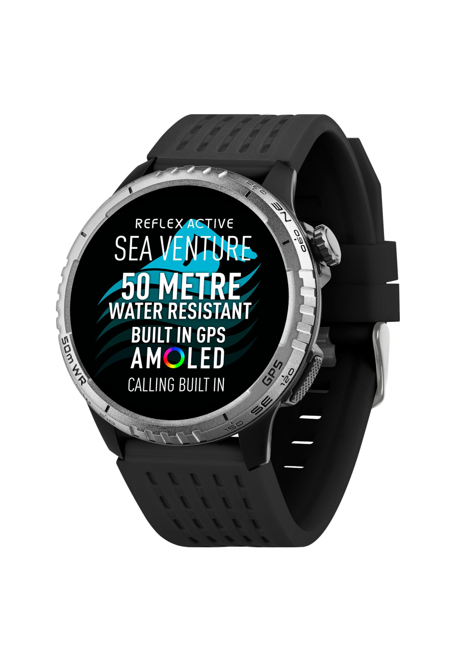 Montre Connectée SEA VENTURE 400 R avec GPS, AMOLED, 50m (Résistante à la Natation) et Bracelet Noir