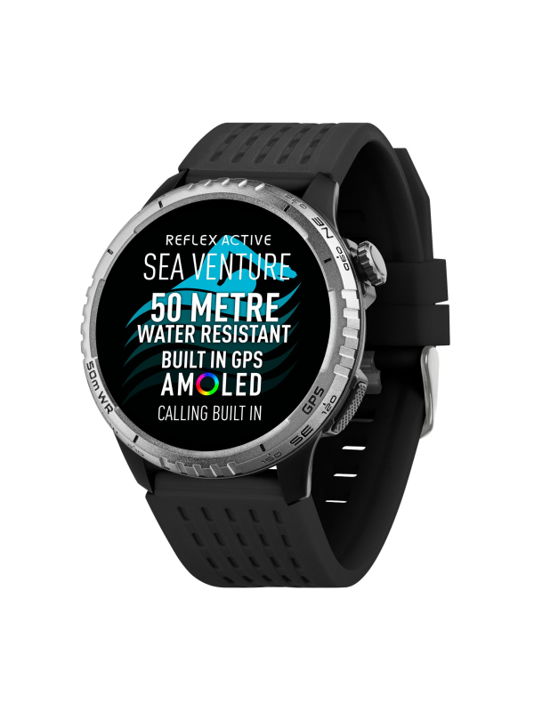 Montre Connectée SEA VENTURE 400 R avec GPS, AMOLED, 50m (Résistante à la Natation) et Bracelet Noir