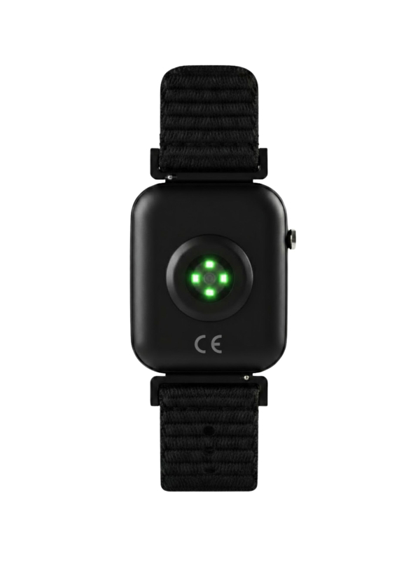 Set de Smartwatch y Auriculares Tikkers Smart Series 13 (Negro/Rosa - Correa de Tela de Liberación Fácil)