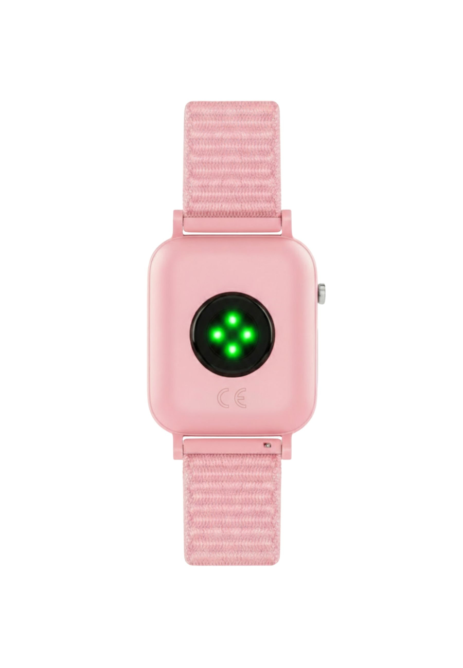 Tikkers Smart Series 13 - Black - Pink - Easy Release Fabric Strap Smart Watch & Headphone Set