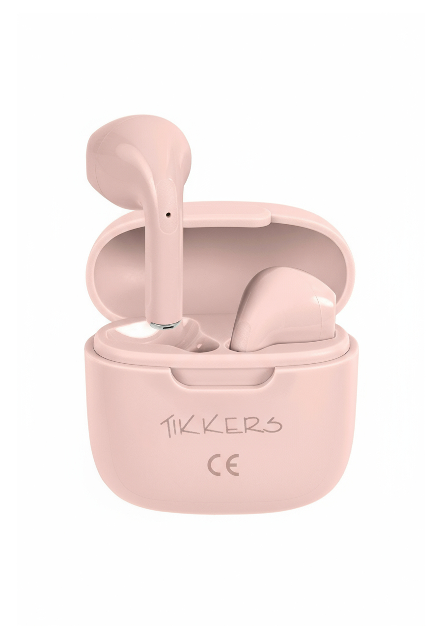 Tikkers Smart Series 13 - Black - Pink Silicone Strap Smart Watch & Earbuds Set