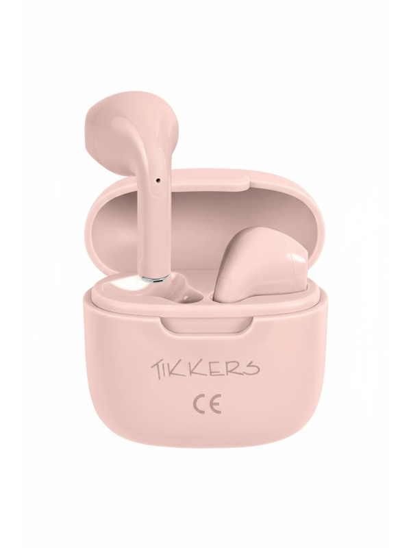 Tikkers Smart Series 13 - Black - Pink Silicone Strap Smart Watch & Earbuds Set