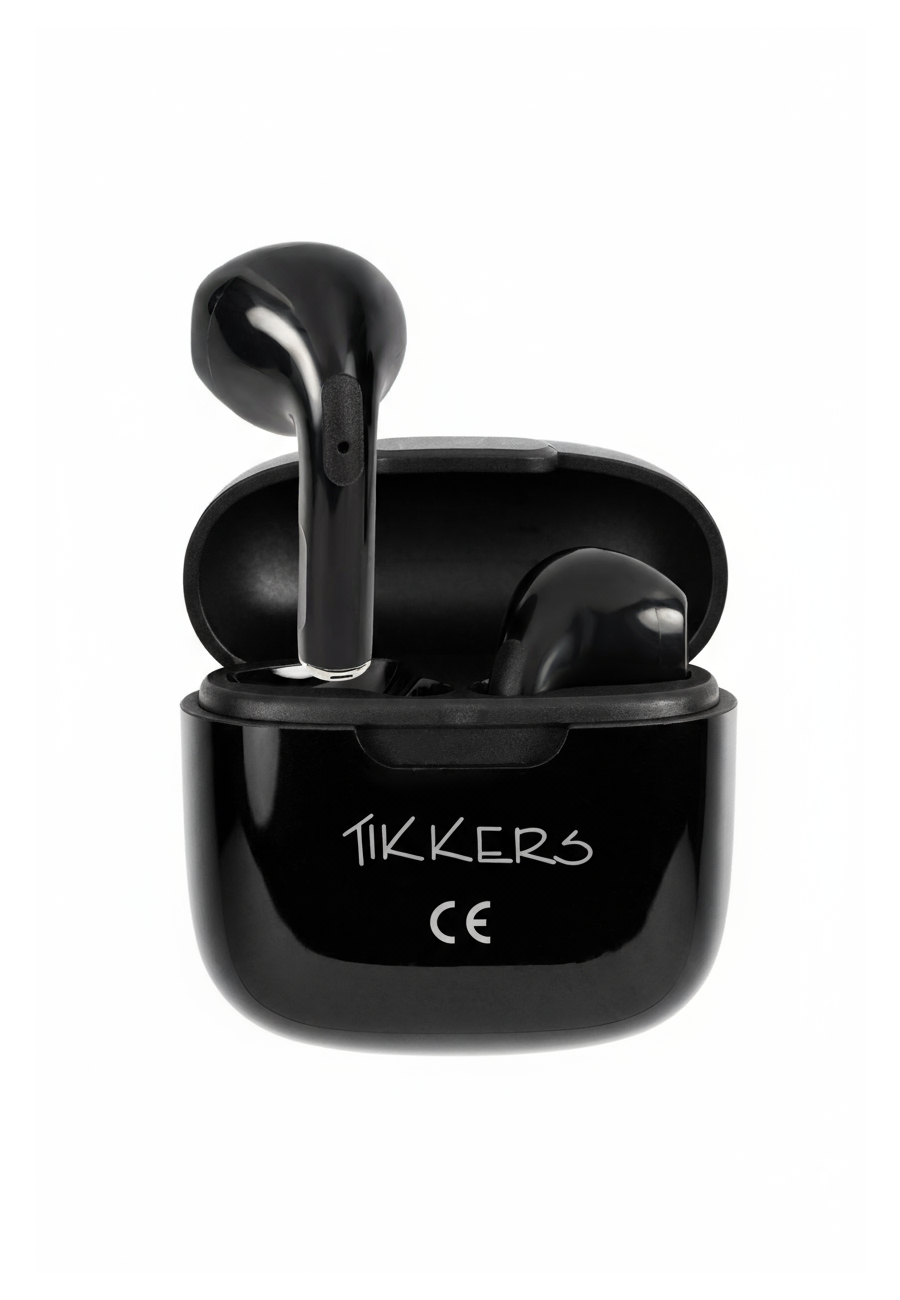 Tikkers Smart Series 13 - Black - Pink Silicone Strap Smart Watch & Earbuds Set