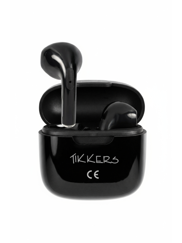 Tikkers Smart Series 13 - Black - Pink Silicone Strap Smart Watch & Earbuds Set