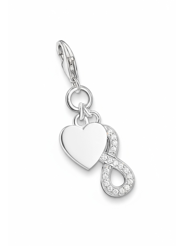 Pendentif Charme Cœur avec Infini