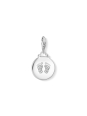 Disc Baby Footprint Charm Pendant