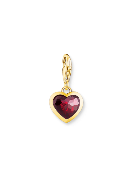 Gold-plated Red Heart Charm Pendant