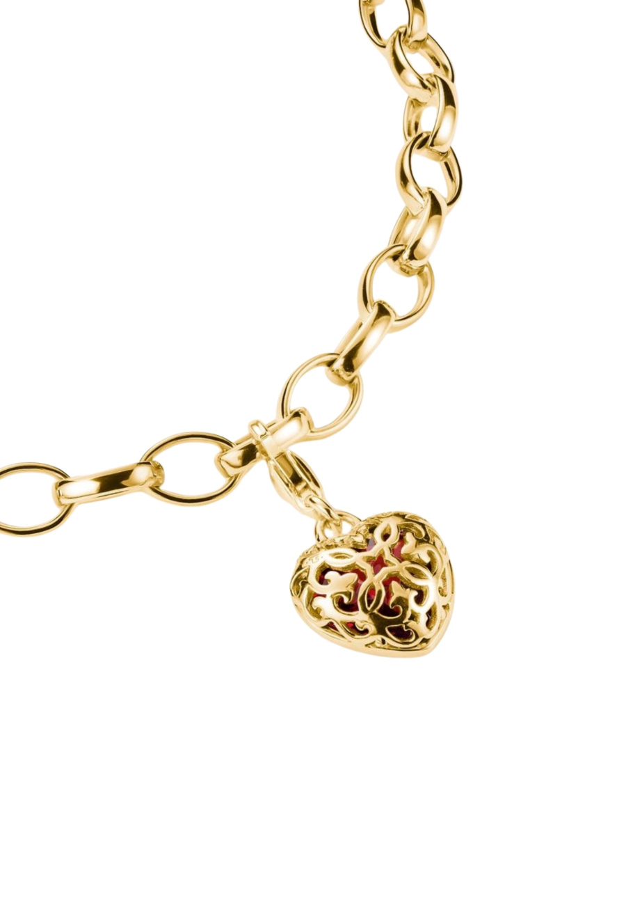 Pendentif Charme Cœur Rouge Plaqué Or