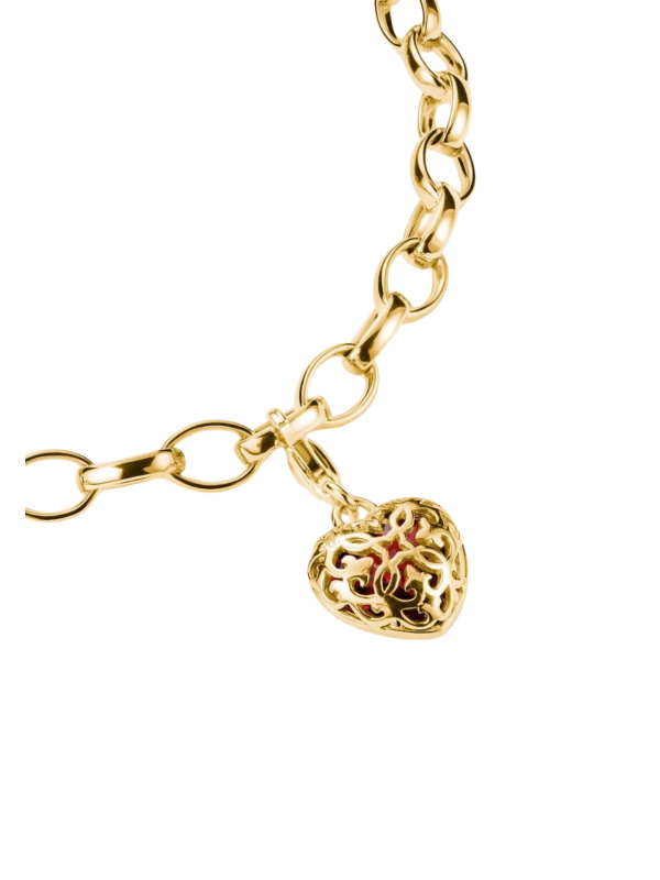 Colgante Charm de Corazón Rojo Bañado en Oro