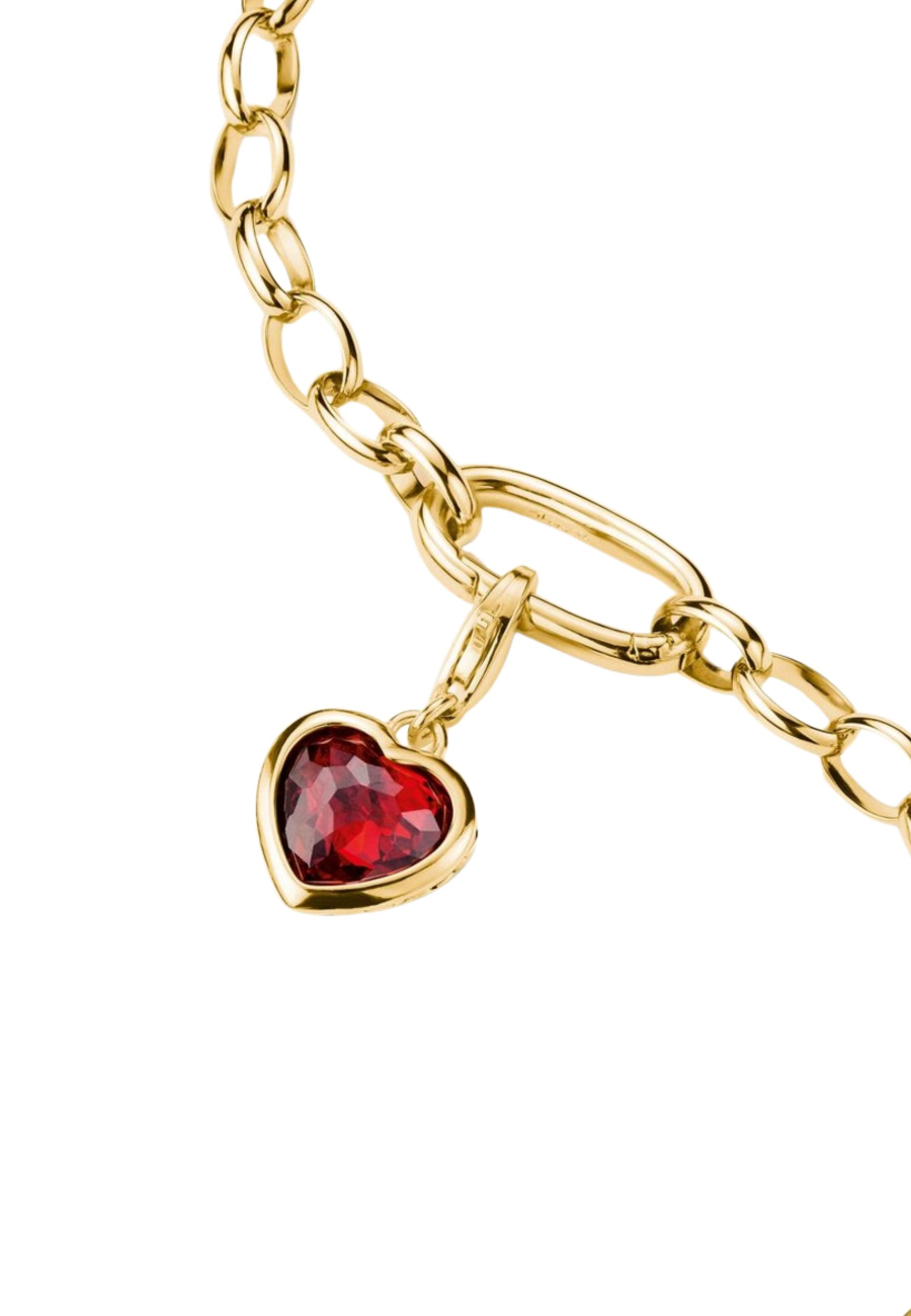 Pendentif Charme Cœur Rouge Plaqué Or