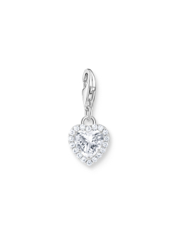 Silver White Heart Charm Pendant