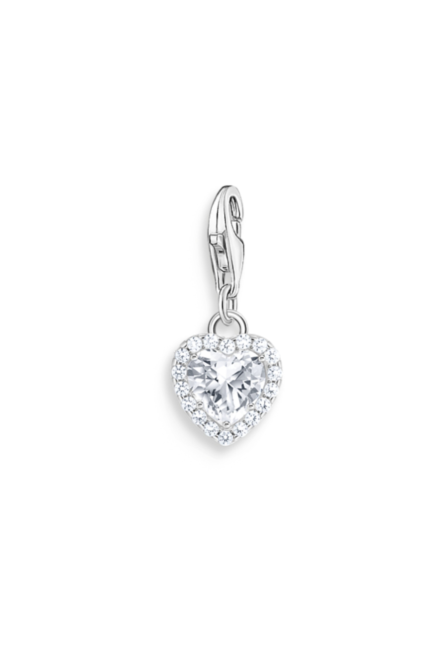 Colgante Charm de Corazón Blanco de Plata